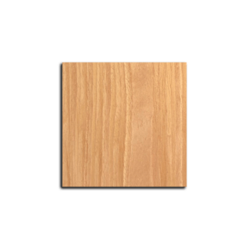 Reconstituted Cherry veneered slab cabinet door sample block showing real wood veneer over MDF-core construction