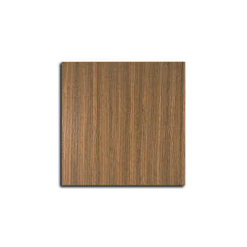 Reconstituted Walnut veneered slab cabinet door sample block showing real wood veneer over MDF-core construction