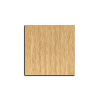 Reconstituted White Oak veneered slab cabinet door sample block showing real wood veneer over MDF-core construction